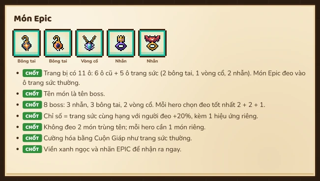 Luật Săn Boss · Món Epic